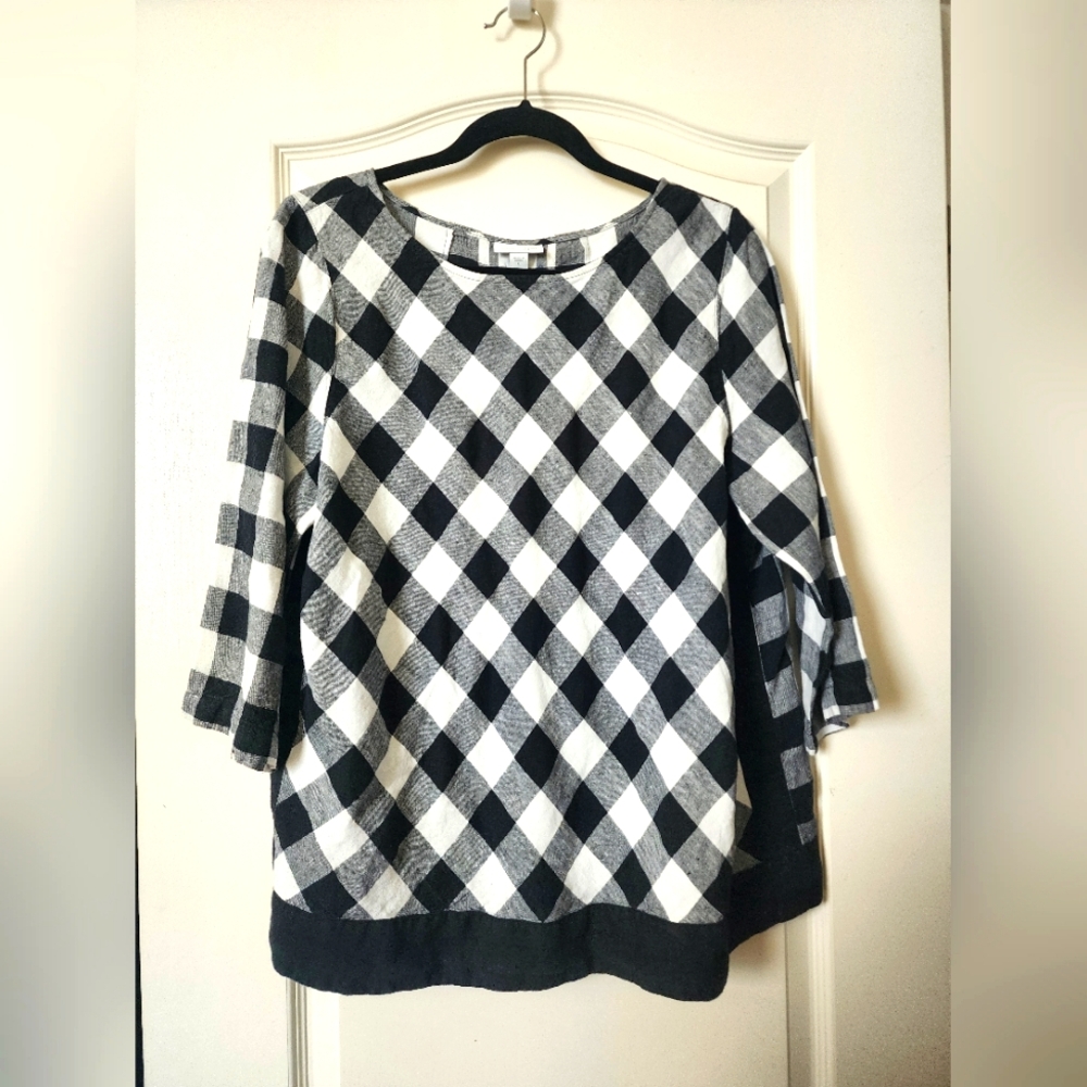 J. Jill Love Linen 3/4 length sleeve top.